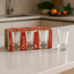 Glass Cups Set - 6 Pcs